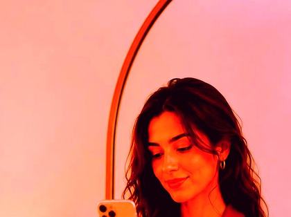 The same portrait with a heavy colour filter